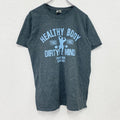 GILDAN　ギルダン　半袖プリントTシャツ　ジムT　カレッジタイプ　灰色　グレー　Mサイズ