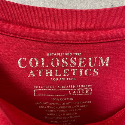 古着 used　GEORGIA BULLDOGS 　アメフト　半袖オフィシャルプリントTシャツ　赤　スポーツ　レトロ　Lサイズ