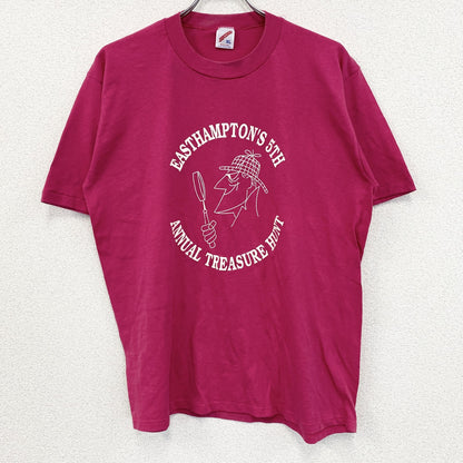 80s～　JERZEES　ジャージーズ　半袖プリントTシャツ　ヴィンテージ　シングルステッチ　ピンク　XLサイズ
