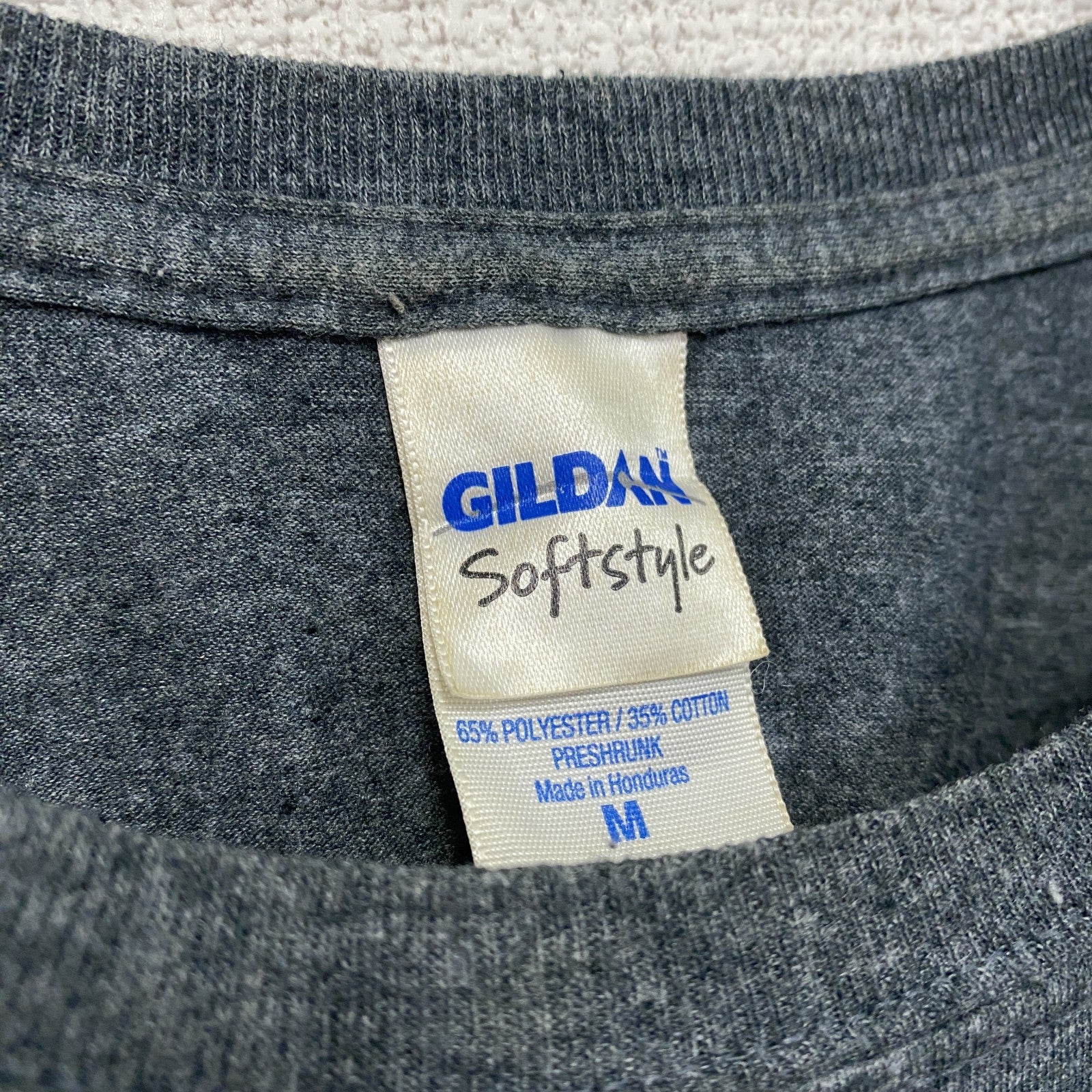 GILDAN　ギルダン　半袖プリントTシャツ　ジムT　カレッジタイプ　灰色　グレー　Mサイズ