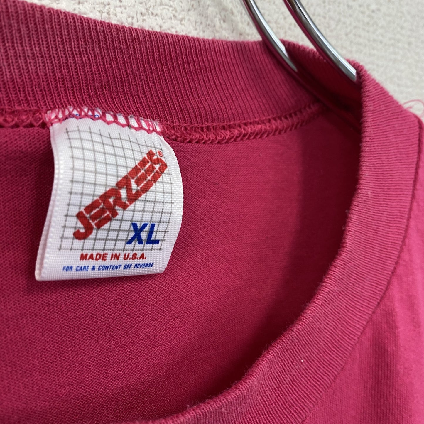 80s～　JERZEES　ジャージーズ　半袖プリントTシャツ　ヴィンテージ　シングルステッチ　ピンク　XLサイズ