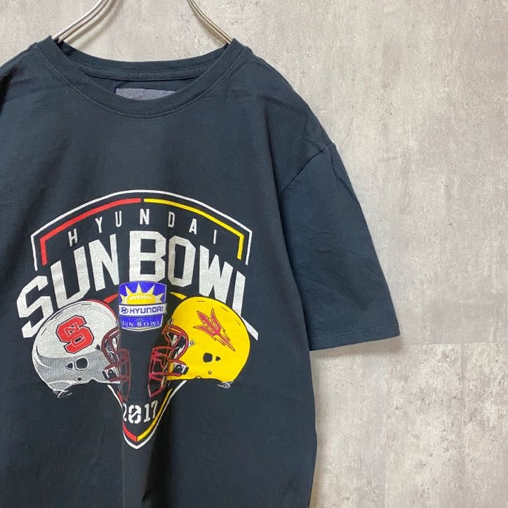 古着 used　HYUNDAI ヒュンダイ　SUN BOWL 　アメフト　半袖オフィシャルプリントTシャツ　黒　ブラック　スポーツ