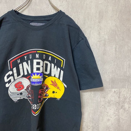 古着 used　HYUNDAI ヒュンダイ　SUN BOWL 　アメフト　半袖オフィシャルプリントTシャツ　黒　ブラック　スポーツ