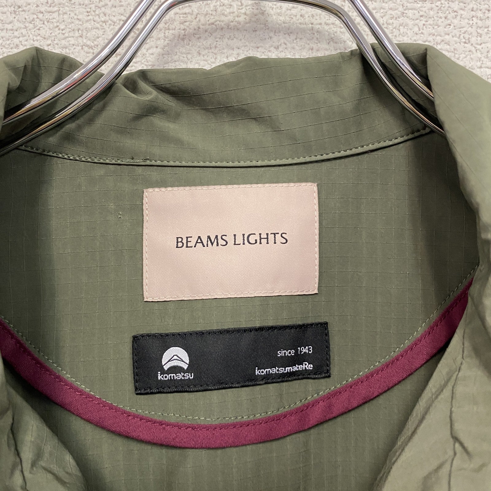 BEAMS LIGHTS　ビームスライツ　小松マテーレ　リップストップブルゾン　緑　グリーン　Lサイズ　