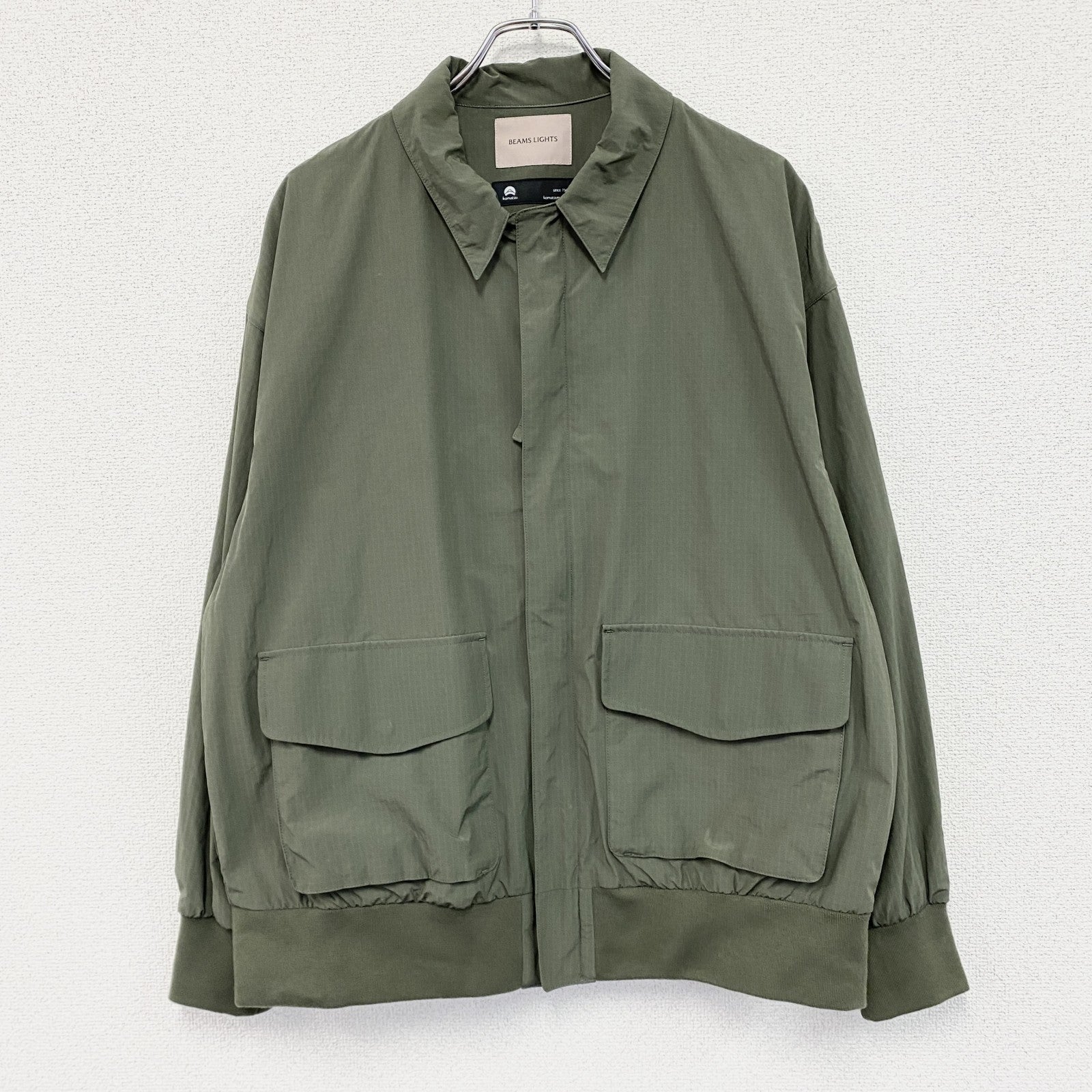 BEAMS LIGHTS　ビームスライツ　小松マテーレ　リップストップブルゾン　緑　グリーン　Lサイズ　
