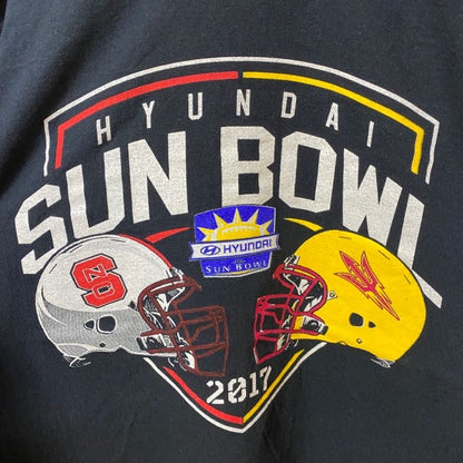 古着 used　HYUNDAI ヒュンダイ　SUN BOWL 　アメフト　半袖オフィシャルプリントTシャツ　黒　ブラック　スポーツ