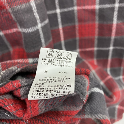 EDWIN　エドウィン　OVER WORKS FACTORY　長袖チェック柄ネルシャツ　レッド　40サイズ