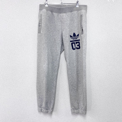 adidas　アディダス　スウェットパンツ　イージーパンツ　デカロゴ　トレフォイルロゴ　灰色　グレー　