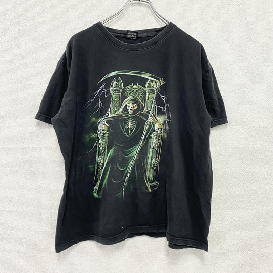 Roman Ticiam　半袖プリントTシャツ　死神T　黒　ブラック　2XLサイズ