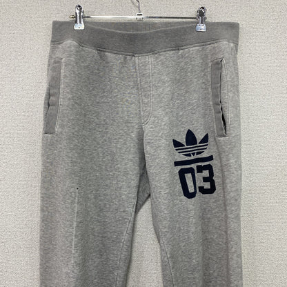 adidas　アディダス　スウェットパンツ　イージーパンツ　デカロゴ　トレフォイルロゴ　灰色　グレー　