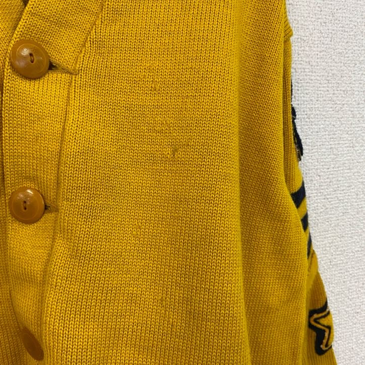 ～60s　LETTERMAN’S　レタードニットカーディガン　ヴィンテージ　黄色　イエロー　マスタード
