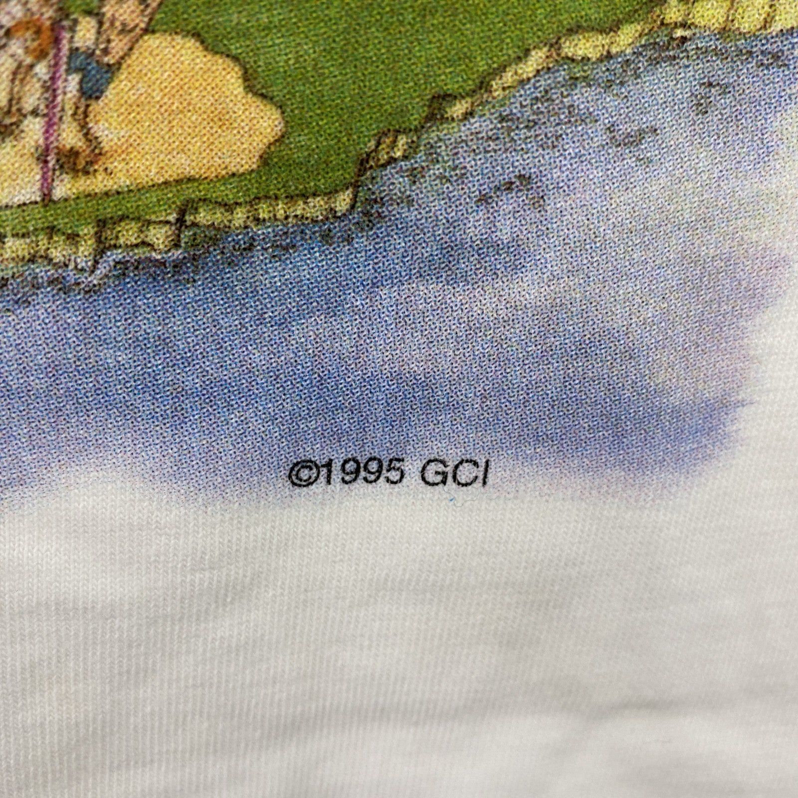 90s　Hanes　ヘインズ　半袖プリントイラストTシャツ　ロサンゼルス　シングルステッチ　ヴィンテージ　白　ホワイト　Mサイズ