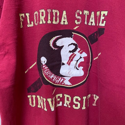 古着 used　GILDAN ギルダン　フロリダ州立大学　半袖カレッジプリントTシャツ　赤　レトロデザイン　Lサイズ