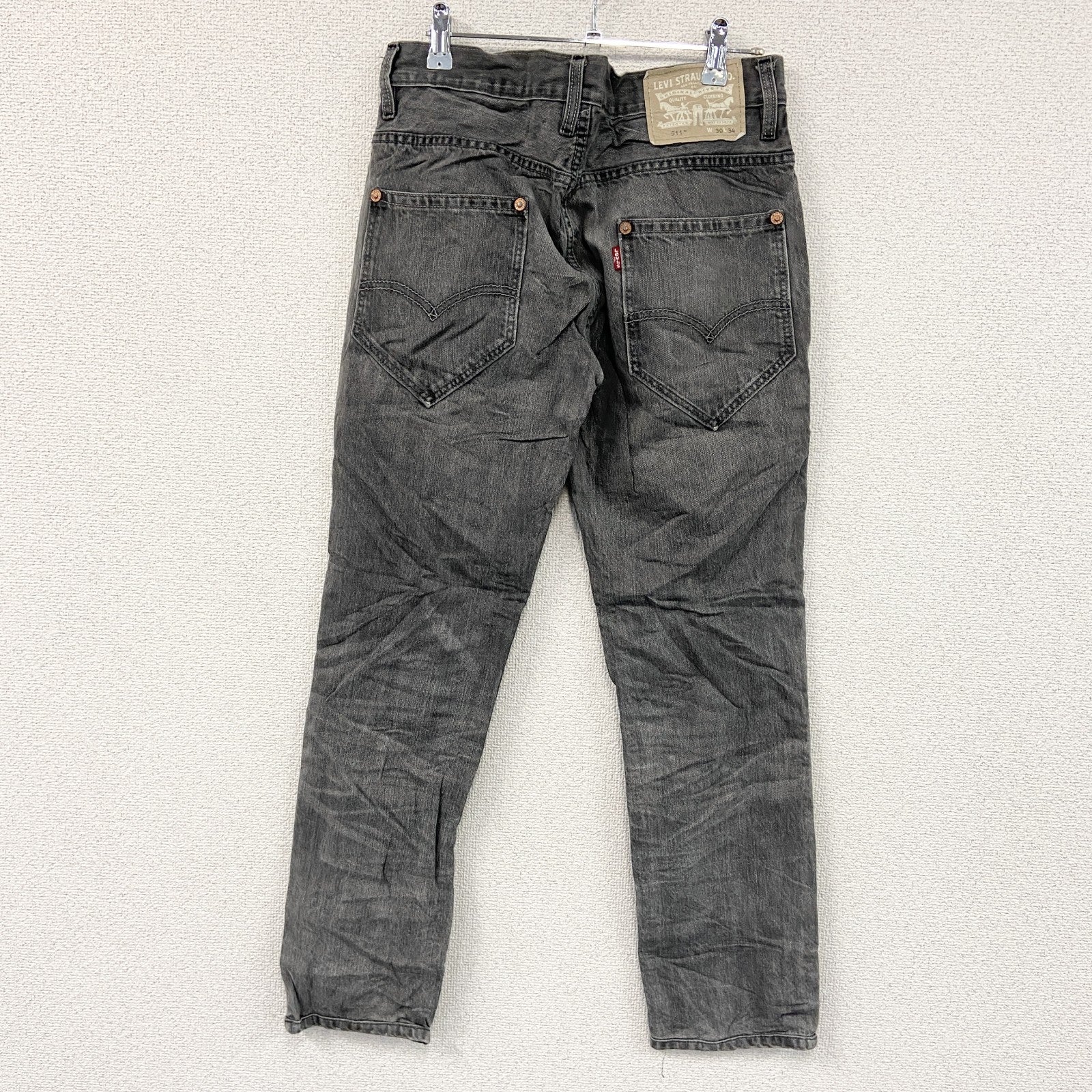 Levi’s　リーバイス　511　ブラックデニムパンツ/ジーンズ　ジップフライ　縦落ち　黒　ブラック　W30サイズ