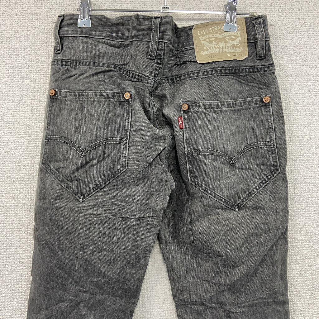 Levi’s　リーバイス　511　ブラックデニムパンツ/ジーンズ　ジップフライ　縦落ち　黒　ブラック　W30サイズ