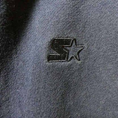 古着 used STARTER スターター　長袖ワンポイントロゴ刺繡スウェット　トレーナー　オーバーサイズ　ネイビー　2XLサイズ