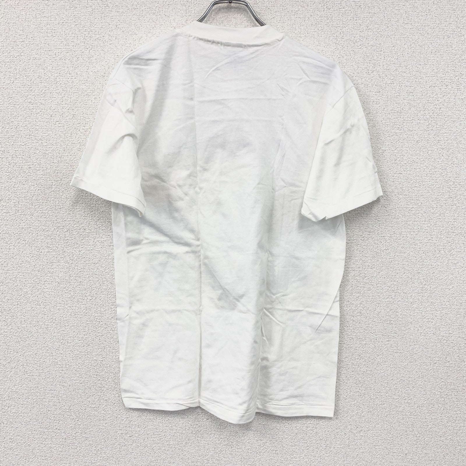 90s　Hanes　ヘインズ　半袖プリントイラストTシャツ　ロサンゼルス　シングルステッチ　ヴィンテージ　白　ホワイト　Mサイズ