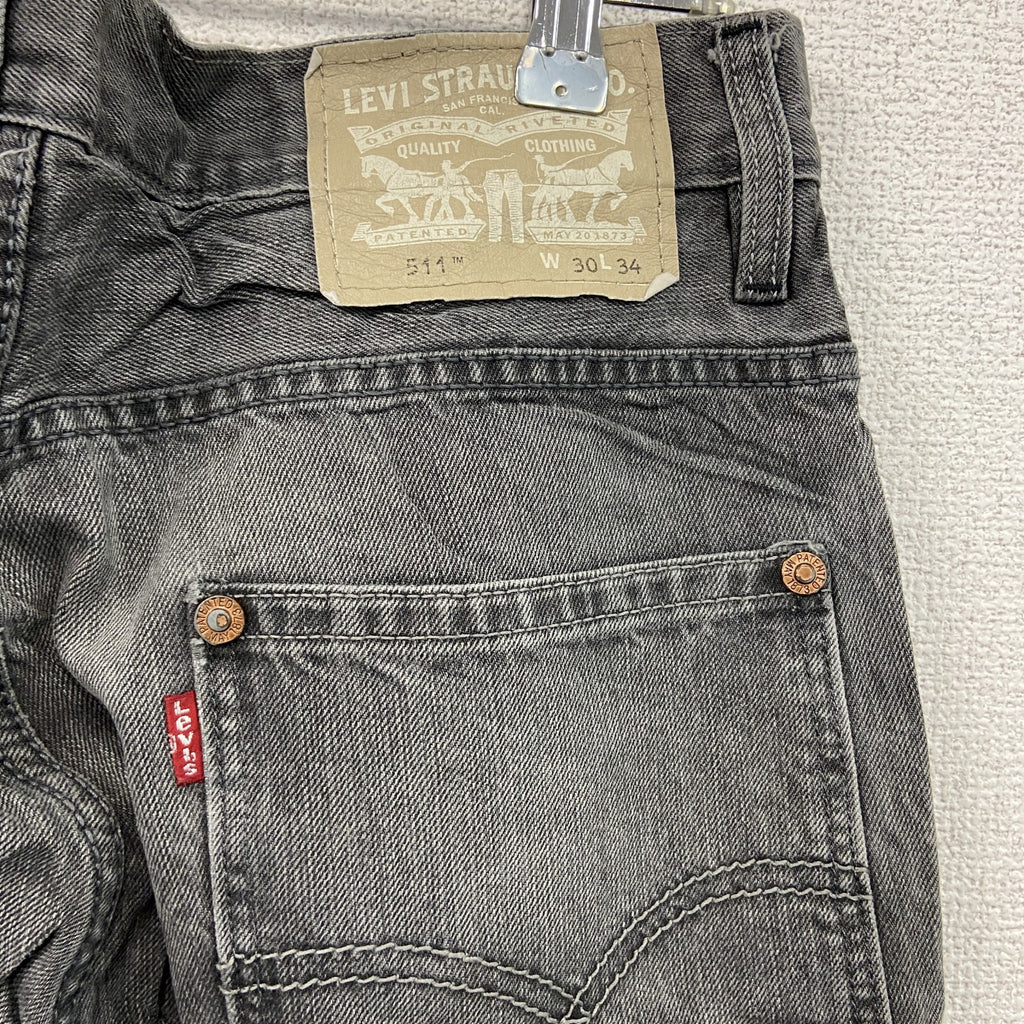 Levi’s　リーバイス　511　ブラックデニムパンツ/ジーンズ　ジップフライ　縦落ち　黒　ブラック　W30サイズ