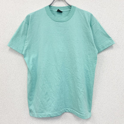 80s～　FRUIT OF THE LOOM　フルーツオブザルーム　半袖プリントTシャツ　ミントグリーン　Lサイズ