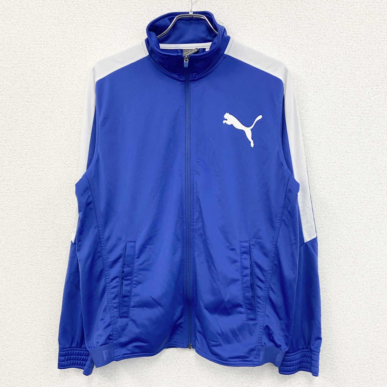 PUMA　プーマ　フルジップトラックジャケット　ロゴプリント　青　Lサイズ