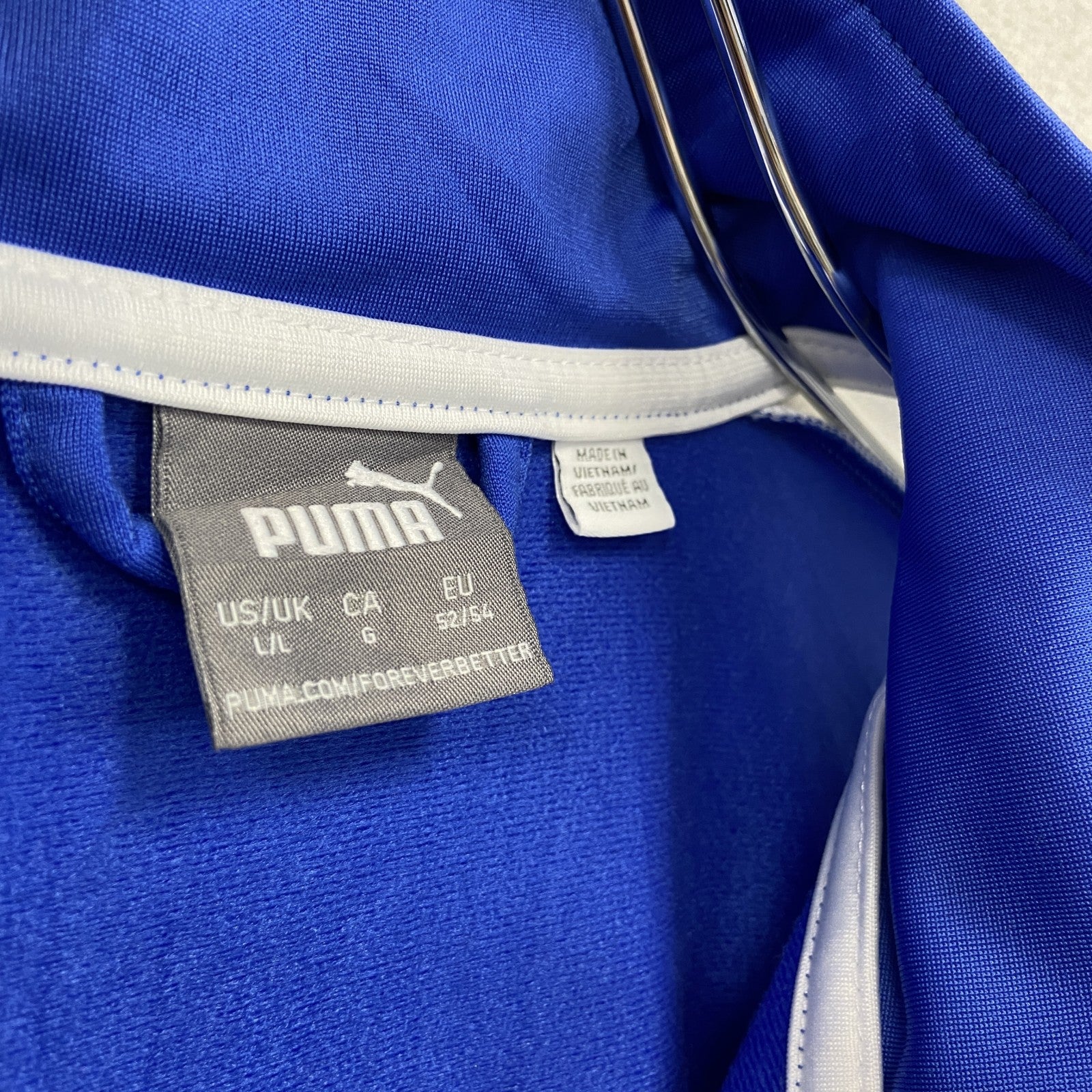 PUMA　プーマ　フルジップトラックジャケット　ロゴプリント　青　Lサイズ