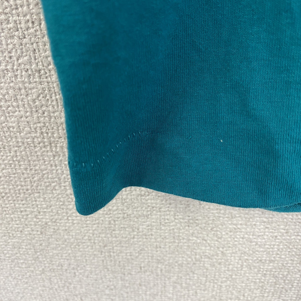 90s　FRUIT OF THE LOOM　フルーツオブザ ルーム　半袖プリントTシャツ　ミントグリーン　Lサイズ