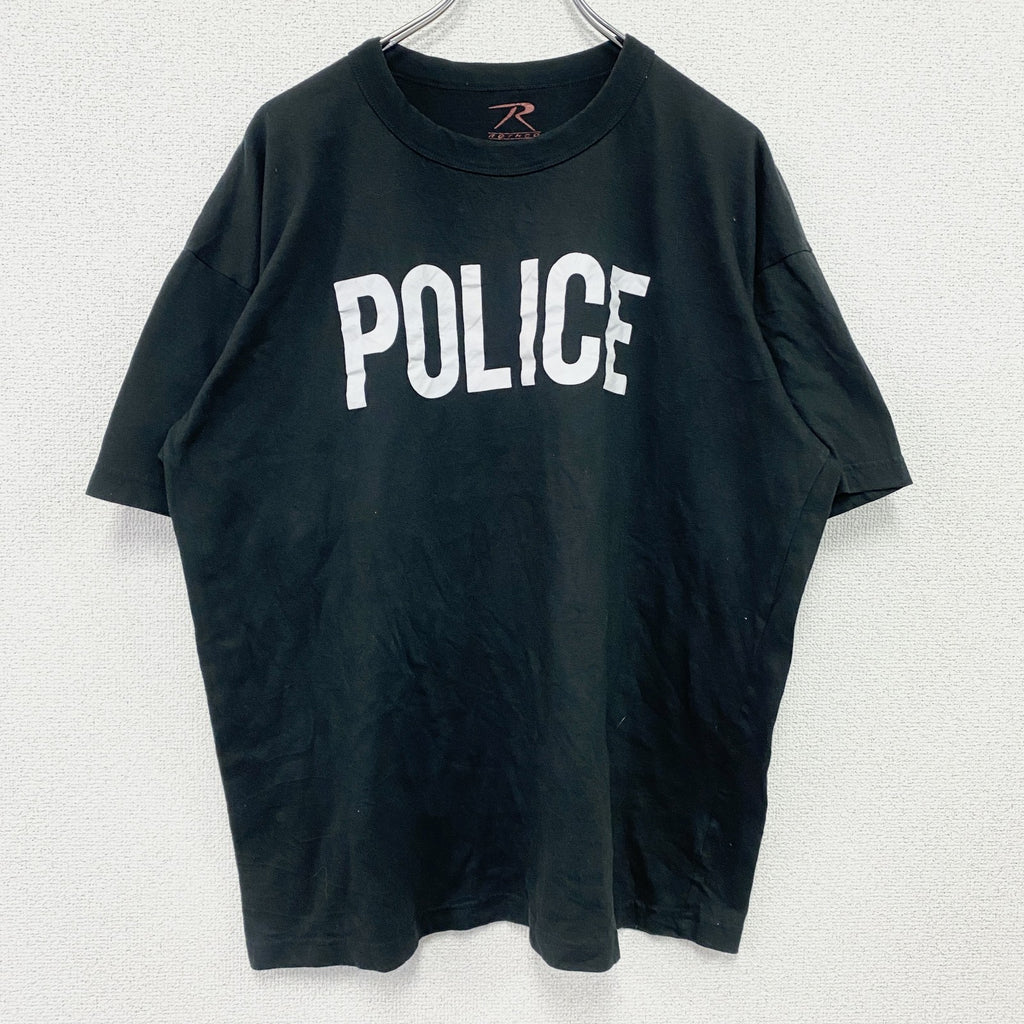 ROTHCO　半袖プリントTシャツ　POLICE　黒　ブラック　2XLサイズ