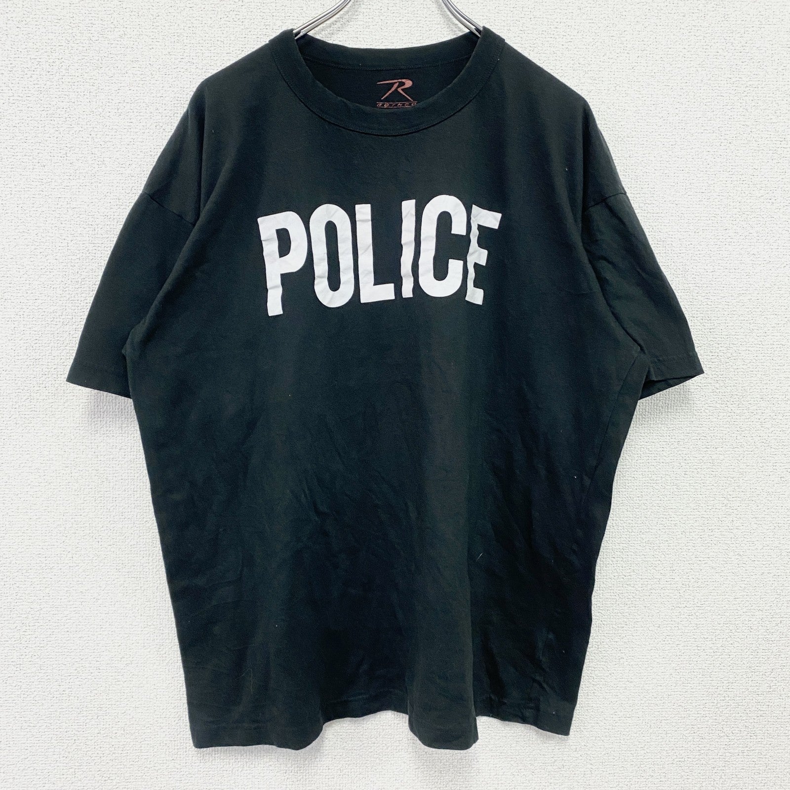 ROTHCO　半袖プリントTシャツ　POLICE　黒　ブラック　2XLサイズ