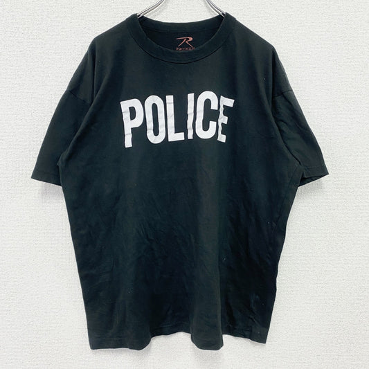 ROTHCO　半袖プリントTシャツ　POLICE　黒　ブラック　2XLサイズ
