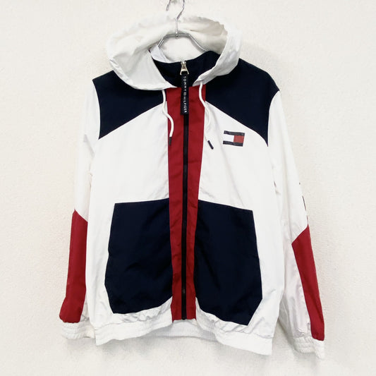 Tommy Hilfiger　トミーヒルフィガー　フルジップナイロンジャケット　フーディ　白　ホワイト　Lサイズ