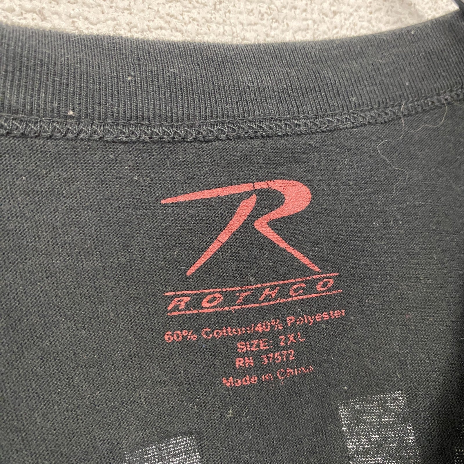 ROTHCO　半袖プリントTシャツ　POLICE　黒　ブラック　2XLサイズ