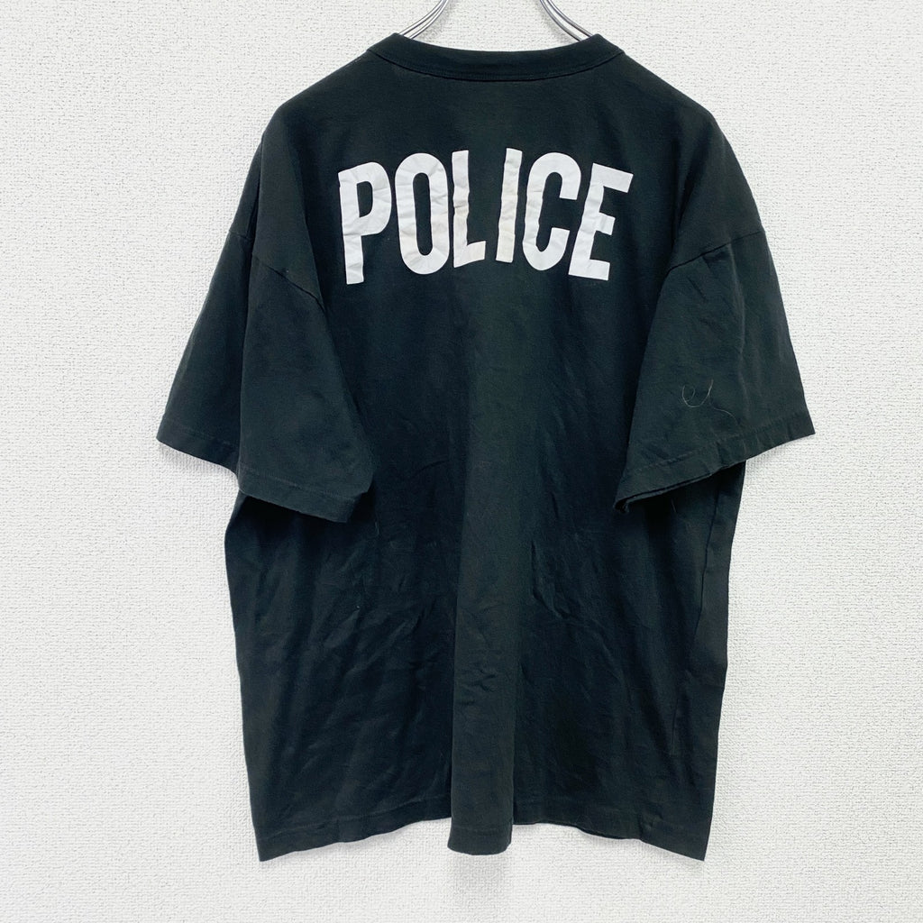 ROTHCO　半袖プリントTシャツ　POLICE　黒　ブラック　2XLサイズ