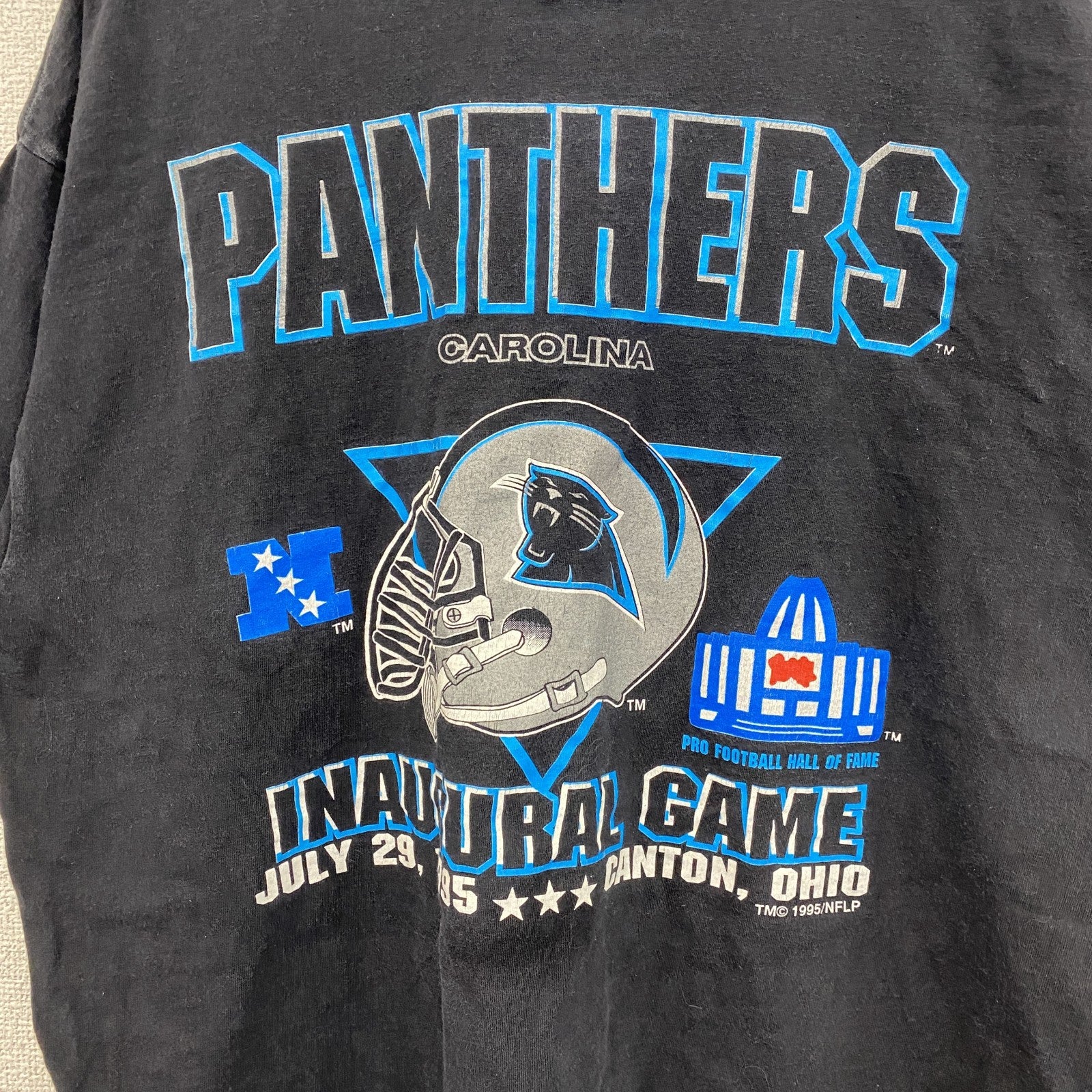 90s　LOGO ATHLETIC　NFL　半袖プリントTシャツ　シングルステッチ　黒　ブラック　XLサイズ