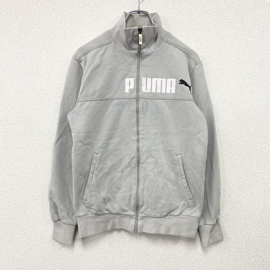 PUMA　プーマ　トラックジャケット/ジャージ　デカロゴ　裏ボア　灰色　グレー　Sサイズ