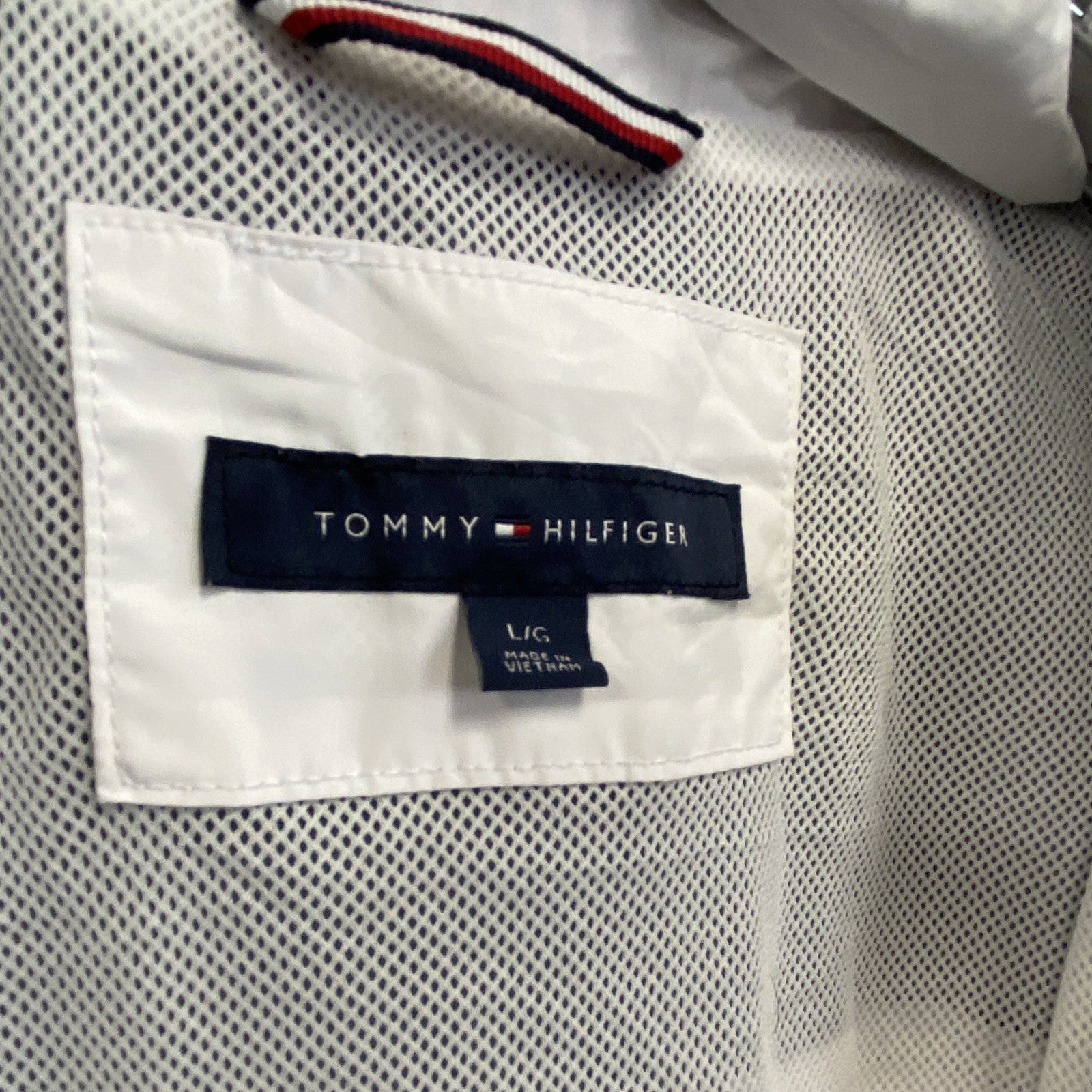 Tommy Hilfiger　トミーヒルフィガー　フルジップナイロンジャケット　フーディ　白　ホワイト　Lサイズ