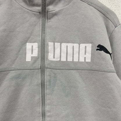 PUMA　プーマ　トラックジャケット/ジャージ　デカロゴ　裏ボア　灰色　グレー　Sサイズ