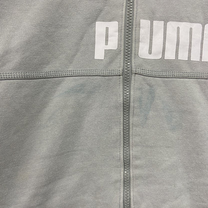 PUMA　プーマ　トラックジャケット/ジャージ　デカロゴ　裏ボア　灰色　グレー　Sサイズ
