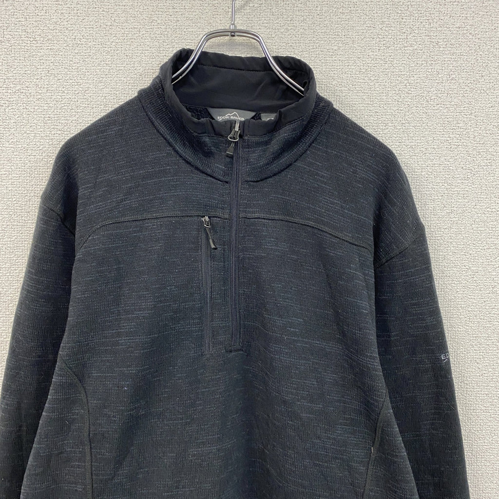 Eddie Bauer エディーバウアー　長袖ハーフジップスウェット　トレーナー　黒　ブラック　XLサイズ