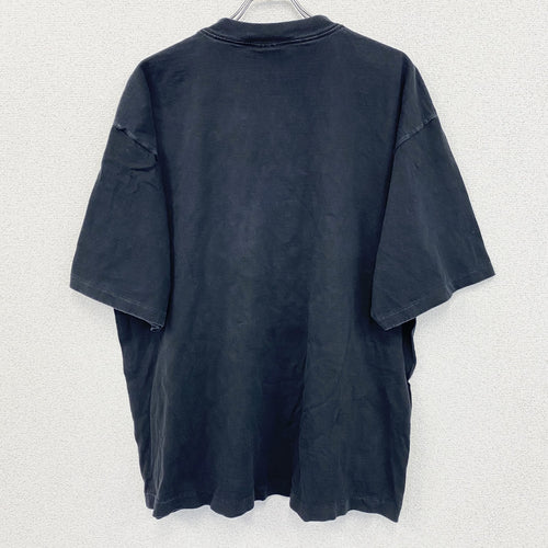 90s　LOGO ATHLETIC　NFL　半袖プリントTシャツ　シングルステッチ　黒　ブラック　XLサイズ