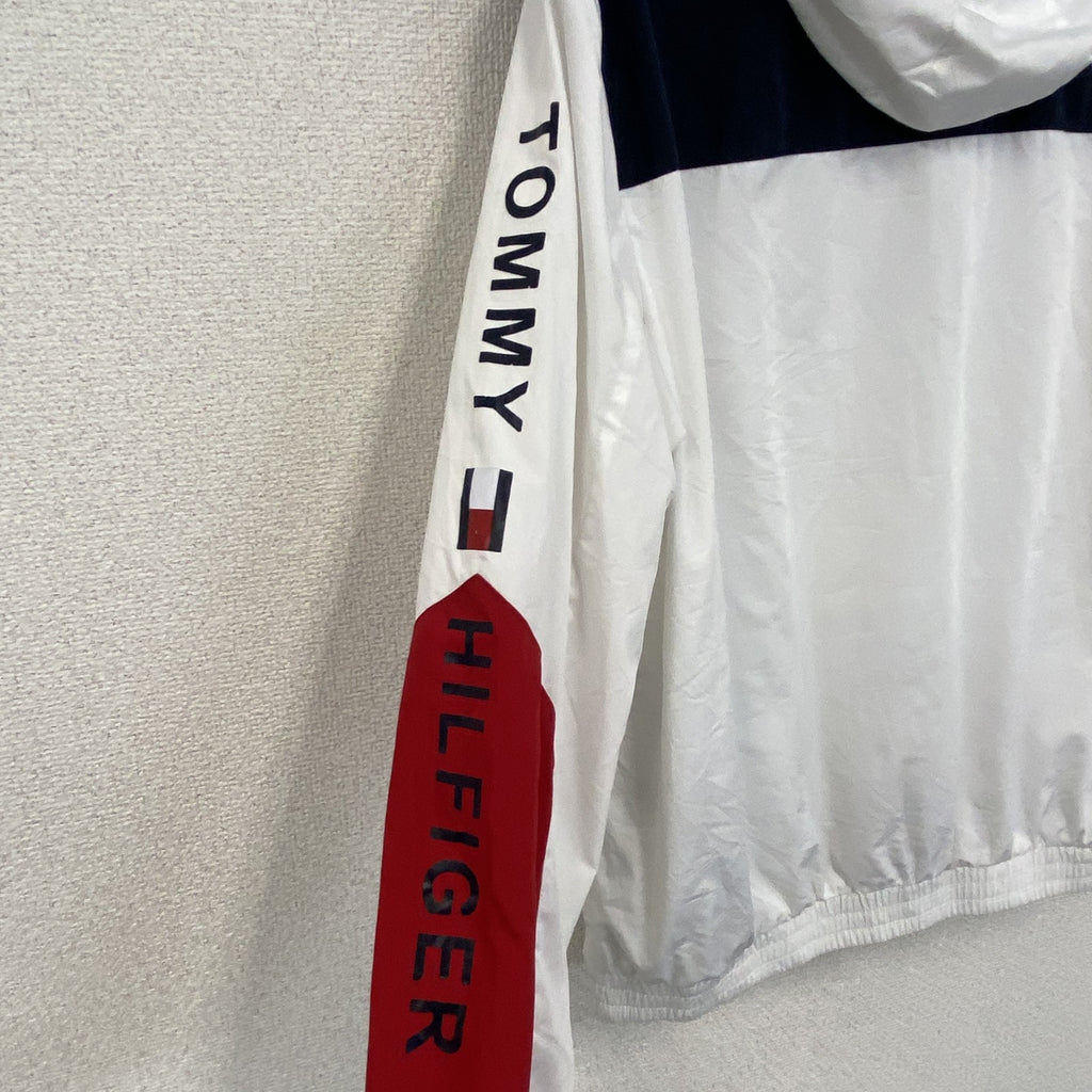 Tommy Hilfiger　トミーヒルフィガー　フルジップナイロンジャケット　フーディ　白　ホワイト　Lサイズ