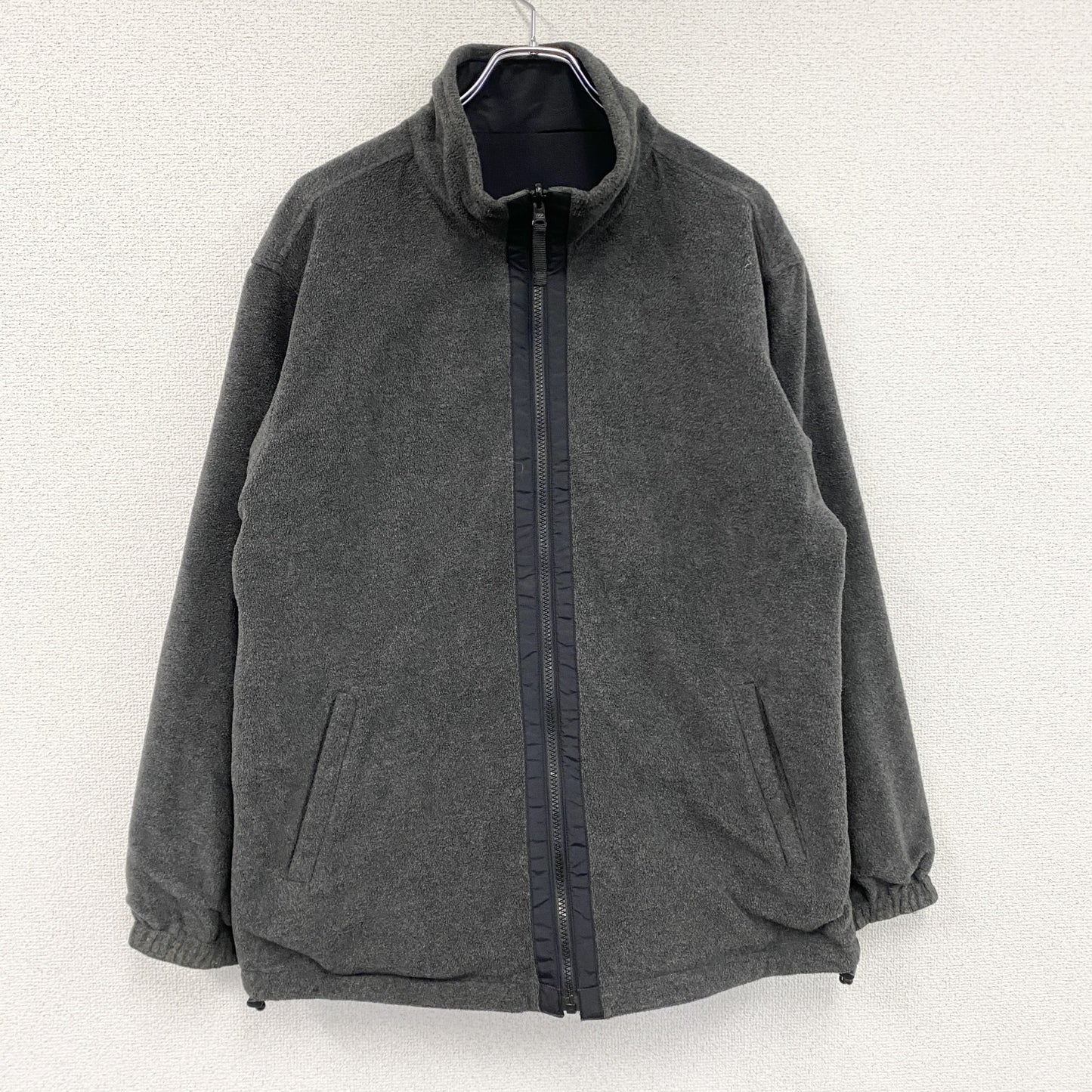 ～00s　OLD UNIQLO　オールドユニクロ　リバーシブルフリースジャケット　黒　ブラック　グレー　Mサイズ