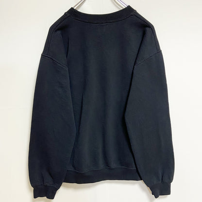古着 used　GILDAN　ギルダン　長袖プリントスウェット　クルーネックトレーナー　ソフトボール　黒　レトロデザイン　Sサイズ