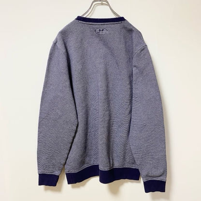 古着 used　UNDERARMOUR　アンダーアーマー　長袖ワンポイントロゴリンガースウェット　トレーナー　ネイビー　Lサイズ