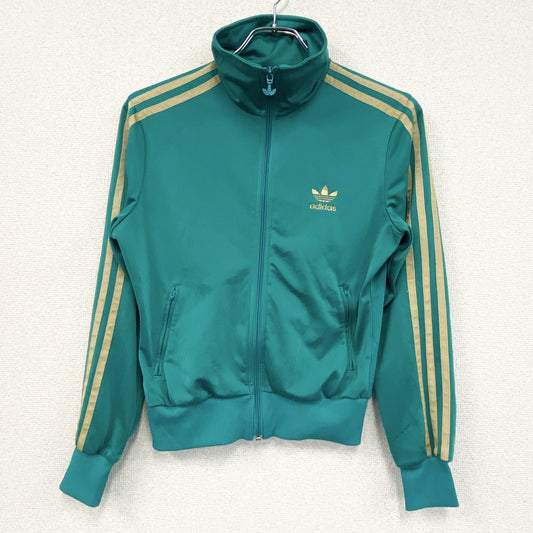 adidas　アディダス　フルジップトラックジャケット　ロゴプリント　緑　グリーン　36