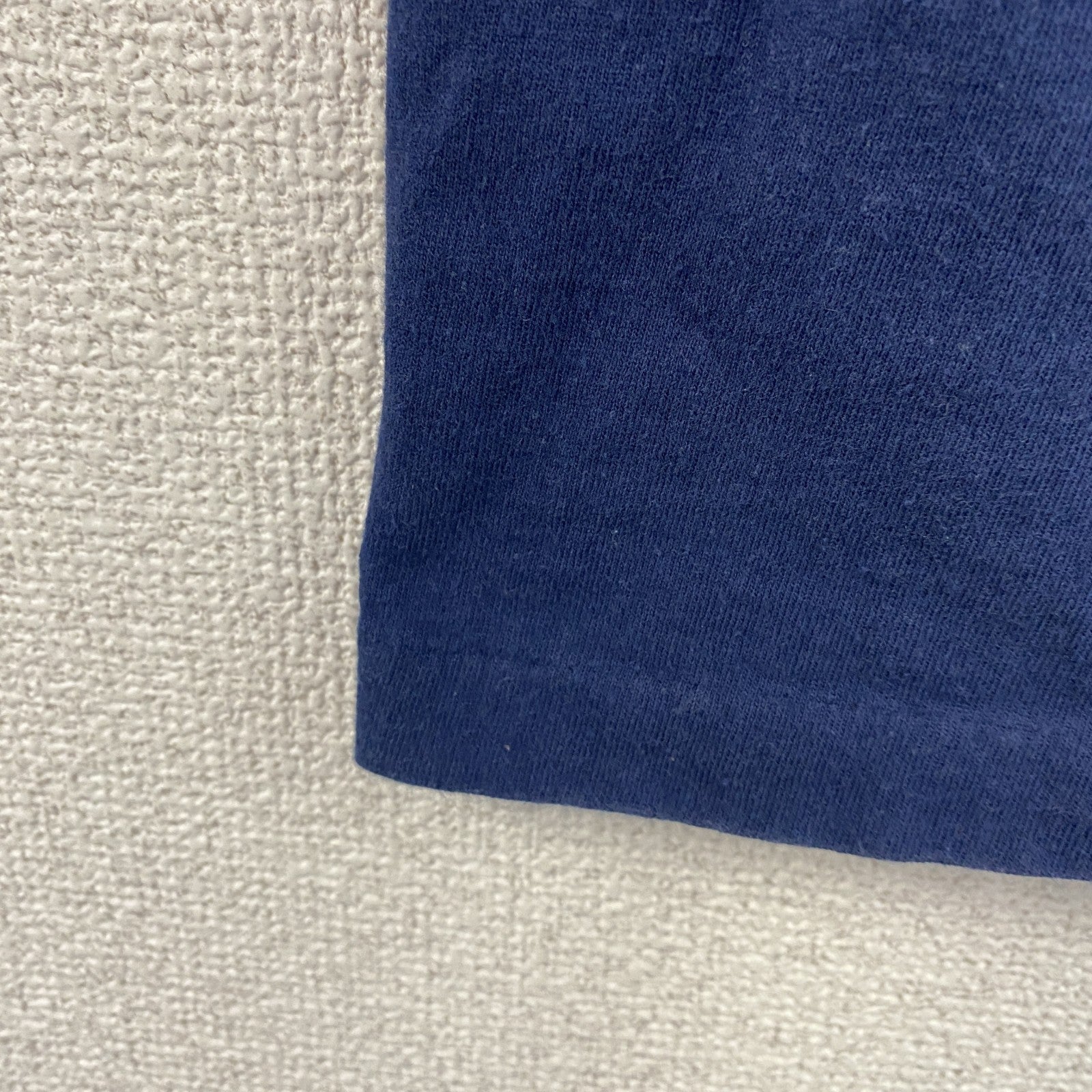 90s　Hanes　ヘインズ　半袖プリントTシャツ　ヴィンテージ　シングルステッチ　紺　ネイビー　Lサイズ