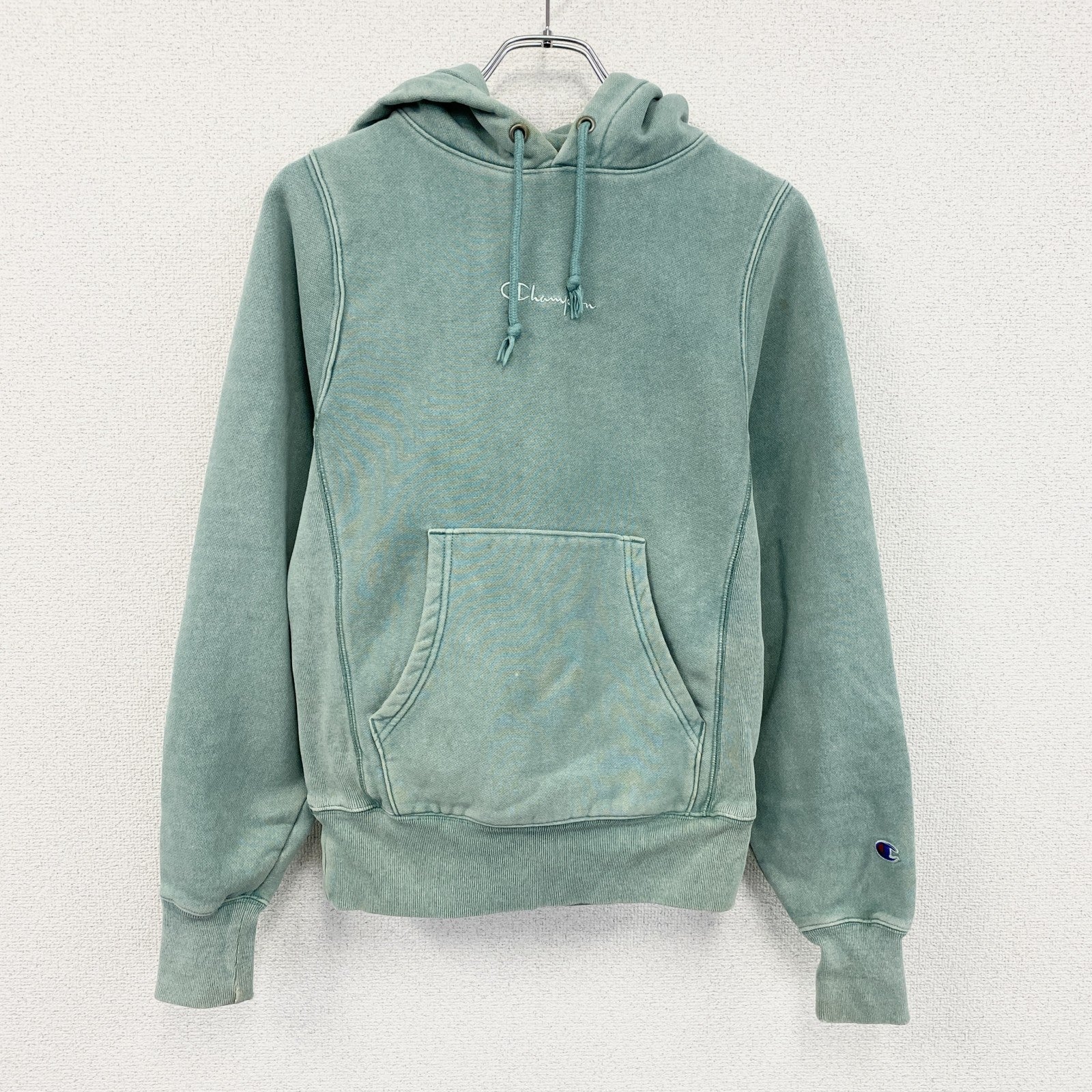 Champion　チャンピオン　リバースウィーブ　スウェットパーカー/フーディー　緑　グリーン　Sサイズ