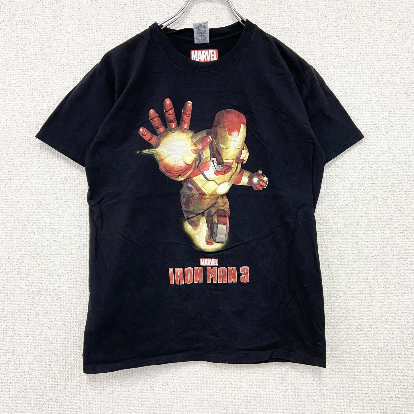 GILDAN　MARVEL　マーベル　IRON MAN　アイアンマン　半袖プリントTシャツ　黒　ブラック　Mサイズ