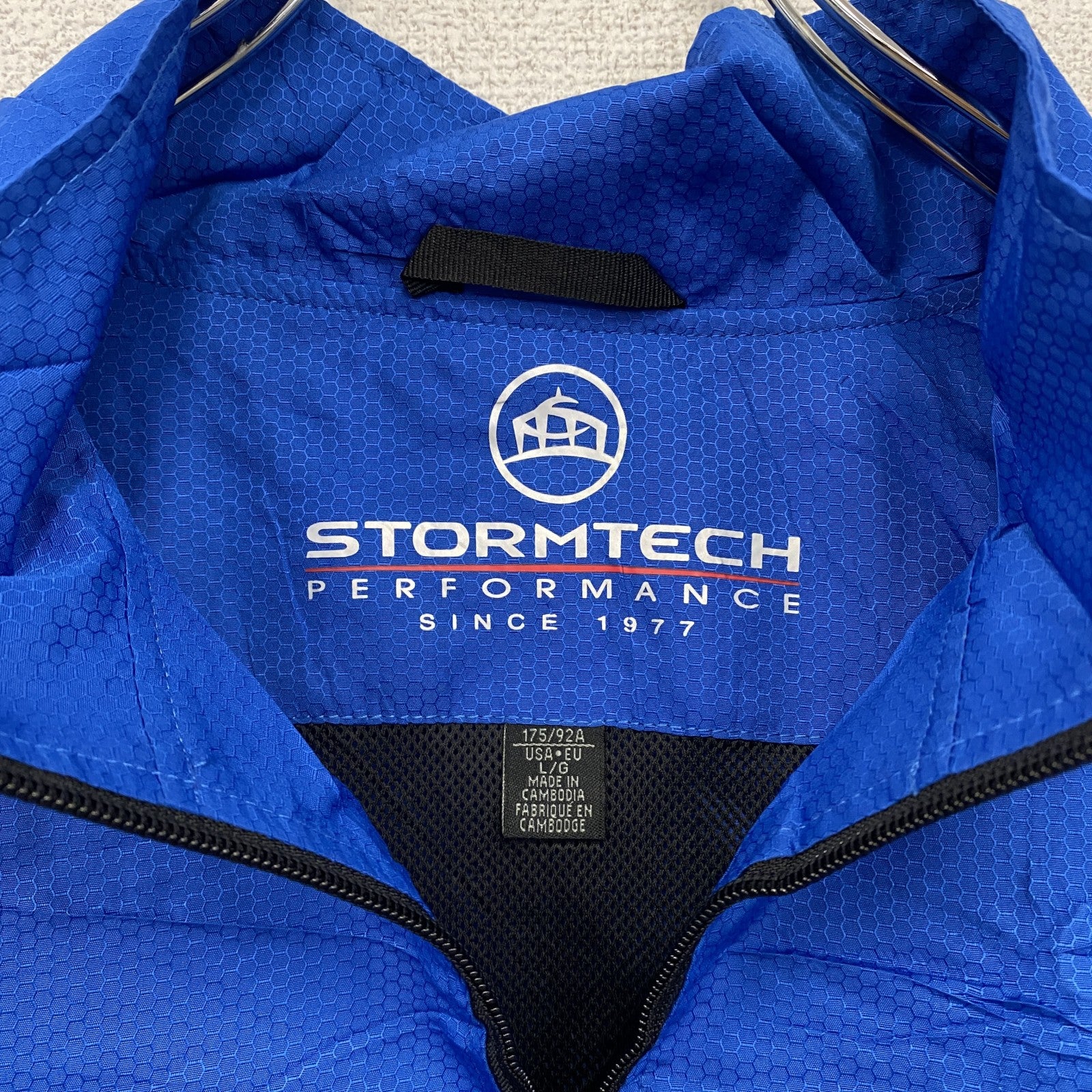 STORMTECH　長袖ハイネックナイロンジャケット　フルジップアウター　青　ブルー　Lサイズ