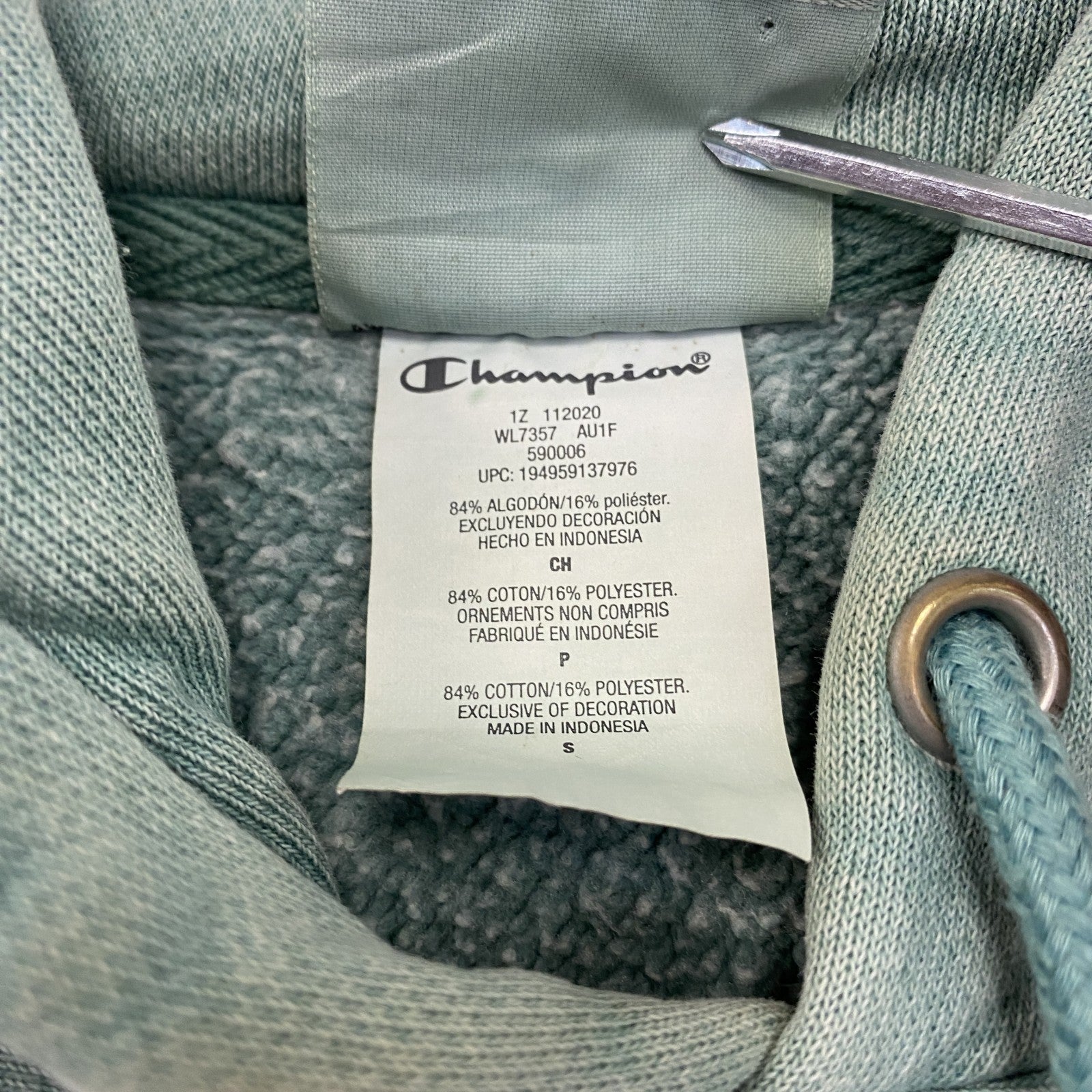 Champion　チャンピオン　リバースウィーブ　スウェットパーカー/フーディー　緑　グリーン　Sサイズ