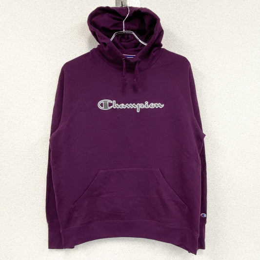 champion　チャンピオン　スウェットパーカー/フーディ　ラグランスリーブ　ワッペン　現行　紫　パープル　Lサイズ